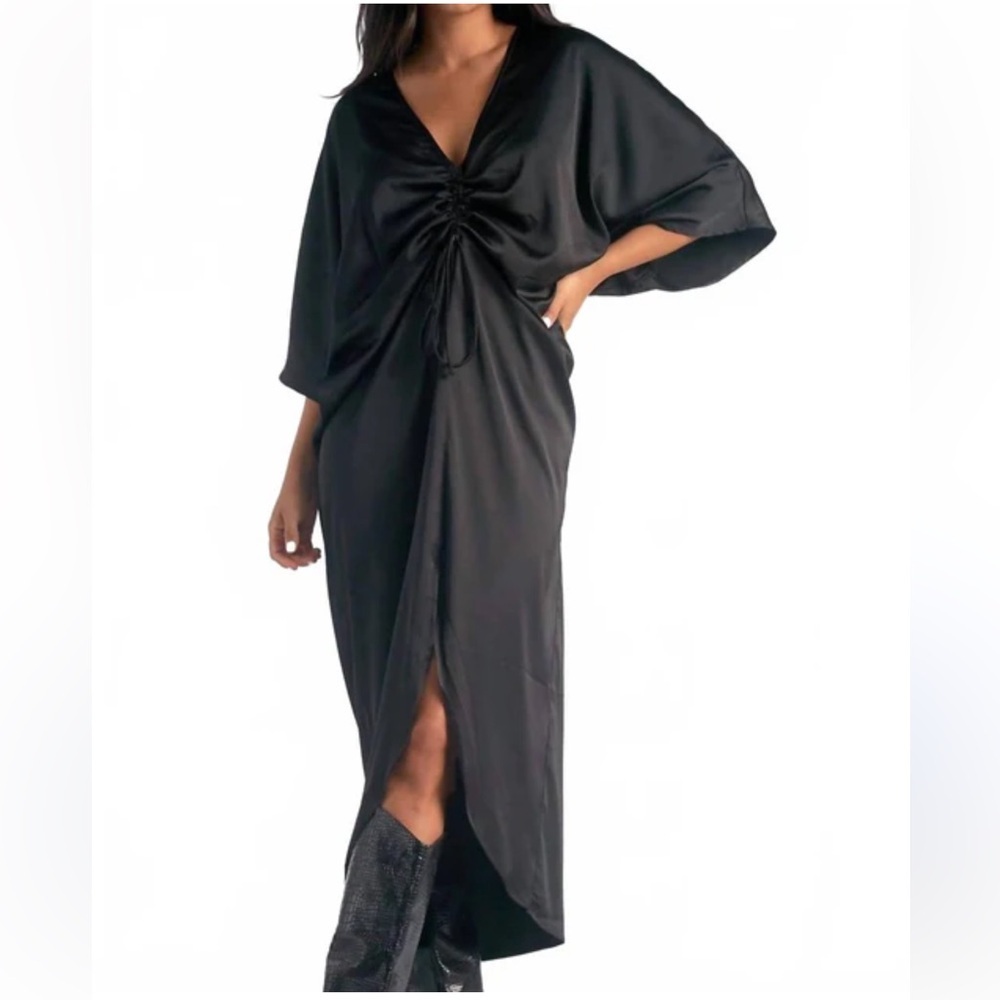 ELAN Nayeli Slouchy Maxi Dress In Dark Teal size Small - Picture 12 of 12